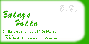 balazs hollo business card